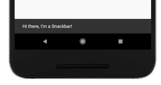 snackbar popup dialog on a phone